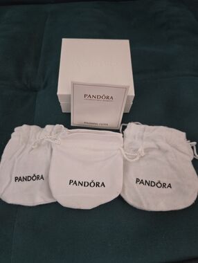 Pandora White Jewelry Box - Drawstring Pouches - Polishing Cloth